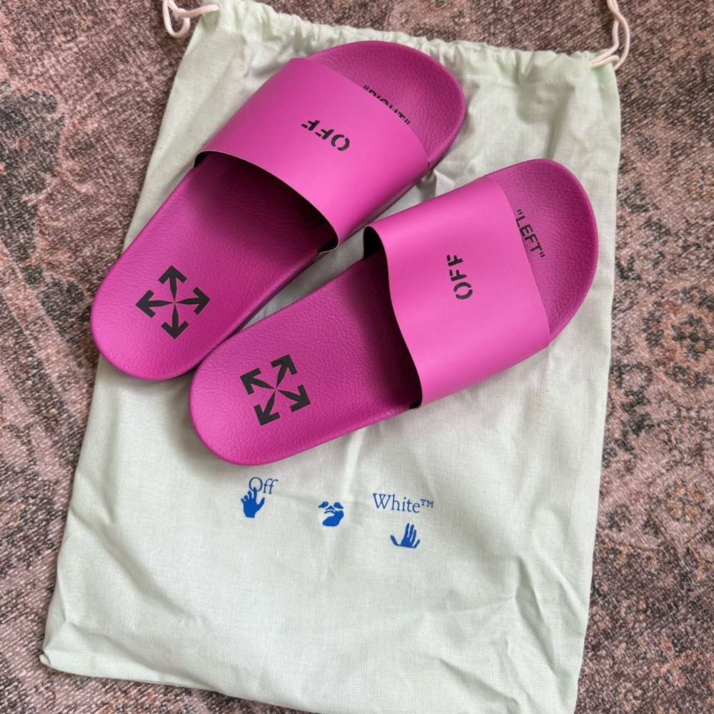 New Pink Off-White Slides
